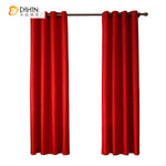 DIHIN HOME Modern Red Color Curtains,Blackout Grommet Window Curtain for Living Room ,52x63-inch,1 Panel