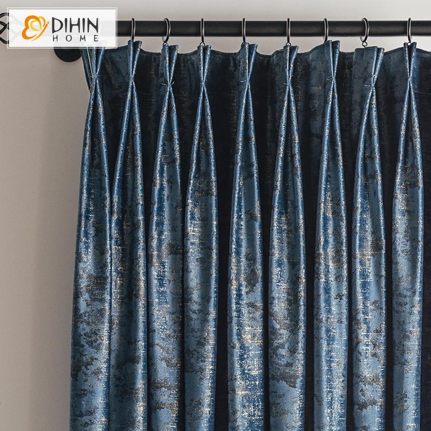 DIHIN HOME Modern Retro Abstraction Jacquard,Blackout Curtains Grommet Window Curtain for Living Room ,52x63-inch,1 Panel