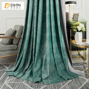 DIHIN HOME Modern Retro Jacquard,Blackout Curtains Grommet Window Curtain for Living Room,52x63-inch,1 Panel