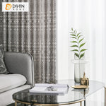 DIHIN HOME Modern Silver-gray High-precision Geometric Curtains,Blackout Grommet Window Curtain for Living Room ,52x63-inch,1 Panel