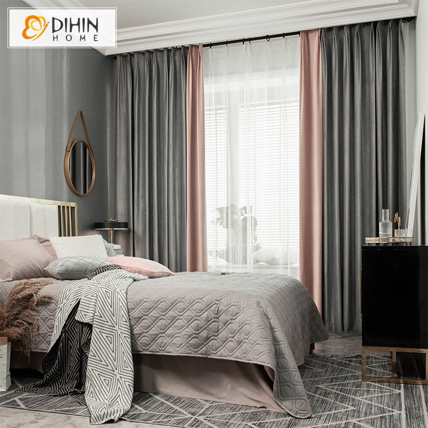 DIHIN HOME Modern Simple,Blackout Curtains Grommet Window Curtain for Living Room ,52x63-inch,1 Panel