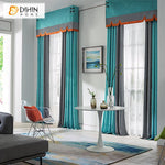 DIHIN HOME Modern Simple Fashion High Quality Embroidered Valance ,Blackout Curtains Grommet Window Curtain for Living Room ,52x84-inch,1 Panel