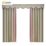 DIHIN HOME Modern Simple Style Spliced Curtain With Valance ,Blackout Curtains Grommet Window Curtain for Living Room ,52x84-inch,1 Panel