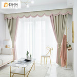 DIHIN HOME Modern Simple Style Spliced Curtain With Valance ,Blackout Curtains Grommet Window Curtain for Living Room ,52x84-inch,1 Panel