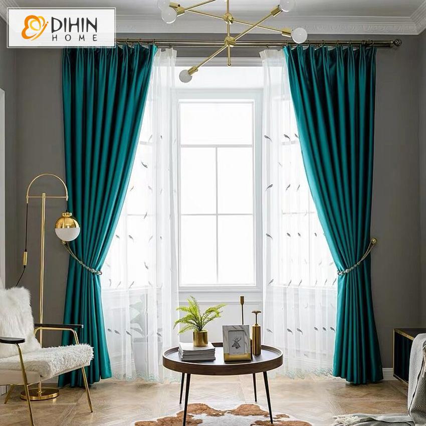 DIHIN HOME Modern Smooth Fabric Luxury Curtain,Blackout Grommet Window Curtain for Living Room ,52x63-inch,1 Panel