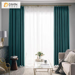 DIHINHOME Home Textile Modern Curtain DIHIN HOME Modern Solid Blue-green Printed,Blackout Grommet Window Curtain for Living Room ,52x63-inch,1 Panel