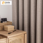 DIHINHOME Home Textile Modern Curtain DIHIN HOME Modern Solid Color Cotton Linen Cloth,Blackout Grommet Window Curtain for Living Room ,52x63-inch,1 Panel