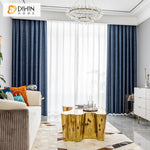 DIHIN HOME Modern Strip Blue High Quality Curtains,Blackout Grommet Window Curtain for Living Room ,52x63-inch,1 Panel