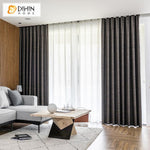 DIHIN HOME Modern Strip Charcoal Gray High Quality Curtains,Blackout Grommet Window Curtain for Living Room ,52x63-inch,1 Panel