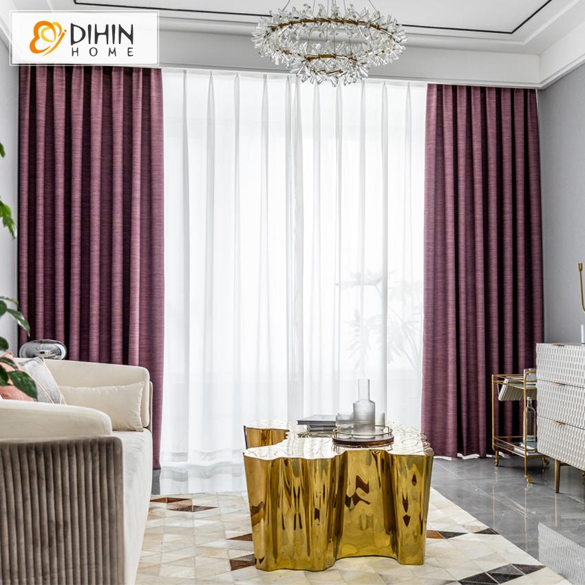 DIHIN HOME Modern Strip Purple High Quality Curtains,Blackout Grommet Window Curtain for Living Room ,52x63-inch,1 Panel