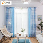 DIHIN HOME Modern Stripe Spliced Curtains,Blackout Grommet Window Curtain for Living Room ,52x63-inch,1 Panel