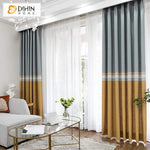 DIHINHOME Home Textile Modern Curtain DIHIN HOME Modern Striped Cotton Linen Curtains ,Blackout Grommet Window Curtain for Living Room ,52x63-inch,1 Panel