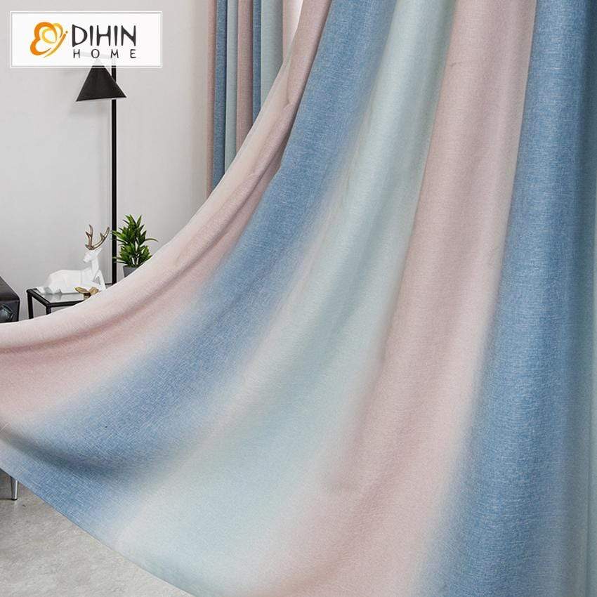 DIHINHOME Home Textile Modern Curtain DIHIN HOME Modern Striped Curtains,Blackout Grommet Window Curtain for Living Room ,52x63-inch,1 Panel