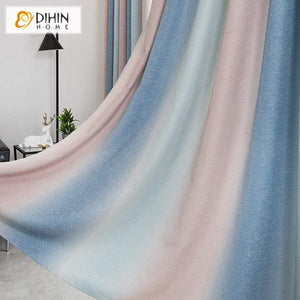 DIHINHOME Home Textile Modern Curtain DIHIN HOME Modern Striped Curtains,Blackout Grommet Window Curtain for Living Room ,52x63-inch,1 Panel