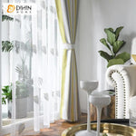 DIHIN HOME Modern Striped Printed Customized Curtains,Blackout Grommet Window Curtain for Living Room ,52x63-inch,1 Panel