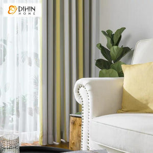 DIHIN HOME Modern Striped Printed Customized Curtains,Blackout Grommet Window Curtain for Living Room ,52x63-inch,1 Panel