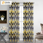 DIHIN HOME Modern Striped Waves Printed Curtains ,Blackout Grommet Window Curtain for Living Room ,52x63-inch,1 Panel