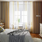 DIHINHOME Home Textile Modern Curtain DIHIN HOME Modern Stripes Curtains，Blackout Grommet Window Curtain for Living Room ,52x63-inch,1 Paneloom,1 Panel