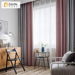 DIHINHOME Home Textile Modern Curtain DIHIN HOME Modern Stripes Spliced Curtains，Blackout Grommet Window Curtain for Living Room ,52x63-inch,1 Panel