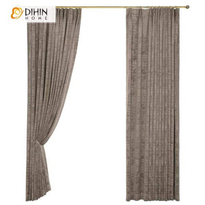 DIHINHOME Home Textile Modern Curtain DIHIN HOME Modern Thick Fabric Luxury Curtain,Blackout Curtains Grommet Window Curtain for Living Room ,52x90-inch,1 Panel