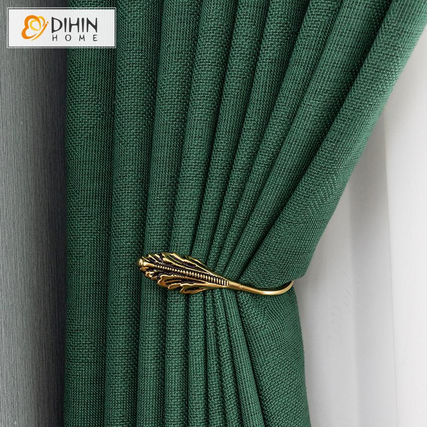 DIHIN HOME Modern Thick Green Curtains ,Blackout Grommet Window Curtain for Living Room ,52x63-inch,1 Panel