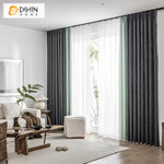 DIHIN HOME Modern Thicken Stitching Curtains,Blackout Grommet Window Curtain for Living Room ,52x63-inch,1 Panel