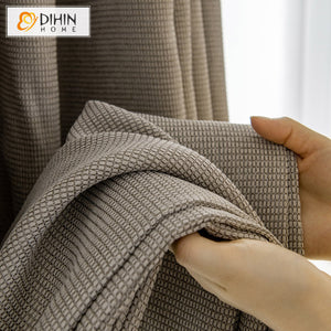 DIHIN HOME Modern Thickness Fabric,Blackout Curtains Grommet Window Curtain for Living Room,52x63-inch,1 Panel