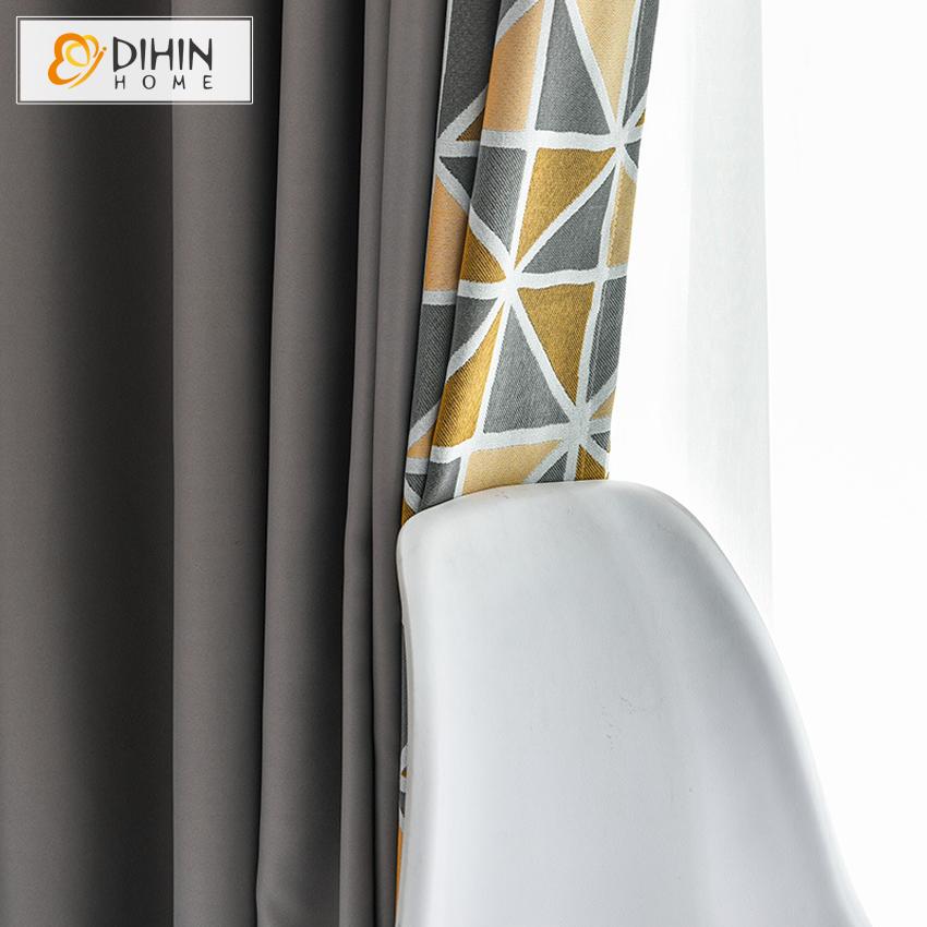 DIHIN HOME Modern Triangle Geometric ,Blackout Grommet Window Curtain for Living Room ,52x63-inch,1 Panel