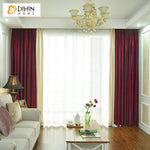 DIHINHOME Home Textile Modern Curtain DIHIN HOME Modern Velevt Spliced Curtains，Blackout Grommet Window Curtain for Living Room ,52x63-inch,1 Panel