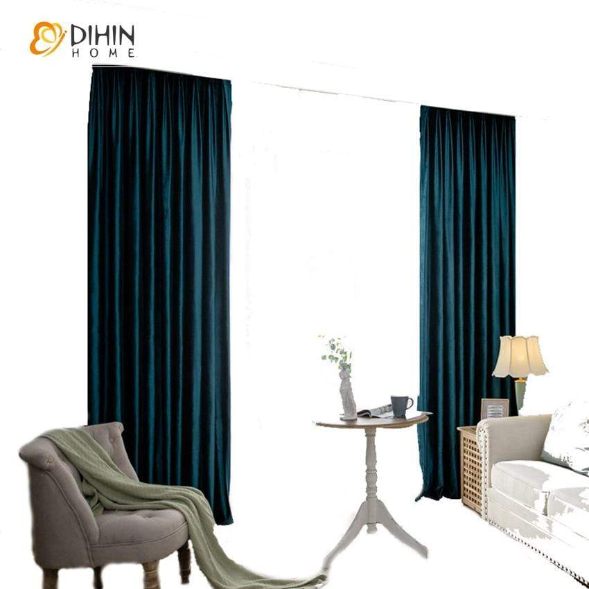 DIHINHOME Home Textile Modern Curtain DIHIN HOME Modern Velvet Curtains,Blackout Grommet Window Curtain for Living Room ,52x63-inch,1 Panel