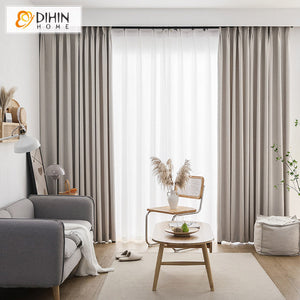 DIHINHOME Home Textile Modern Curtain DIHIN HOME Modern Waves Jacqaurd,Blackout Grommet Window Curtain for Living Room ,52x63-inch,1 Panel