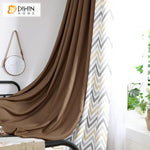 DIHIN HOME Modern Waves Printed Spliced Curtains，Blackout Grommet Window Curtain for Living Room ,52x63-inch,1 Panel