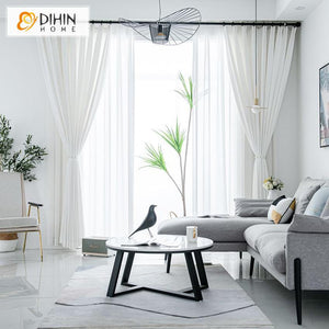 DIHIN HOME Modern White Color Customized Curtains,Blackout Grommet Window Curtain for Living Room ,52x63-inch,1 Panel