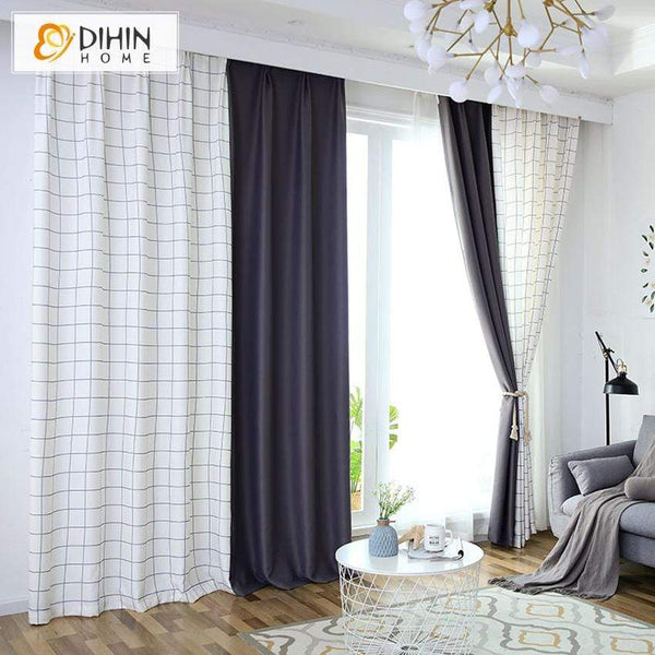 Modern Curtain Blackout Grommet Window Curtain for Living Room – DIHINHOME  Home Textile