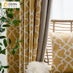 DIHIN HOME Modern Yellow Circles Spliced Geometric Printed,Blackout Grommet Window Curtain for Living Room ,52x63-inch,1 Panel