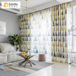 DIHIN HOME Modern Yellow Geometric Triangle Printed Curtains ,Blackout Grommet Window Curtain for Living Room ,52x63-inch,1 Panel