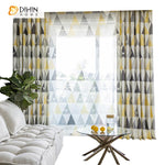 DIHIN HOME Modern Yellow Geometric Triangle Printed Curtains ,Blackout Grommet Window Curtain for Living Room ,52x63-inch,1 Panel