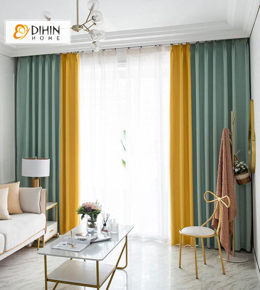 DIHIN HOME Neat Fashion 2 Colors Printed,Blackout Grommet Window Curtain for Living Room ,52x63-inch,1 Panel