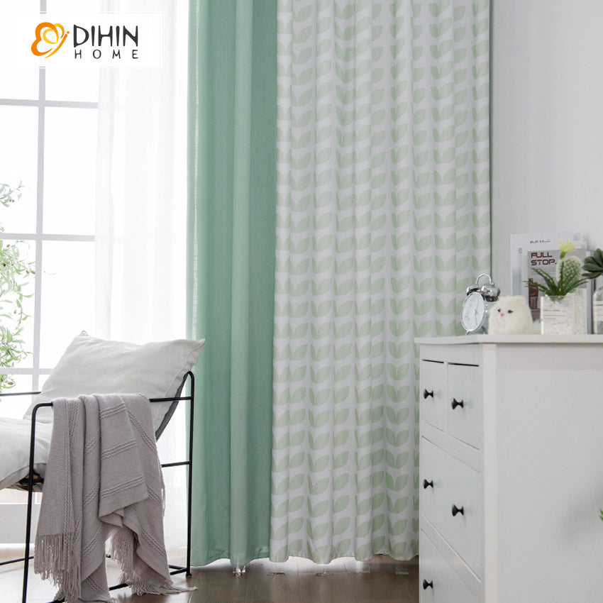 DIHINHOME Home Textile Modern Curtain DIHIN HOME Neat Geometric Printed,Blackout Grommet Window Curtain for Living Room ,52x63-inch,1 Panel