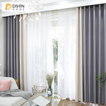 DIHIN HOME Neat Grey and Beige Printed,Blackout Grommet Window Curtain for Living Room ,52x63-inch,1 Panel