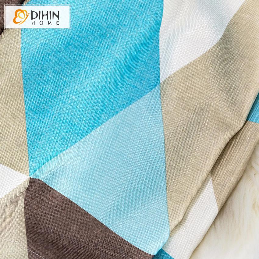 DIHIN HOME Neat Triangle Geometric Printed,Blackout Grommet Window Curtain for Living Room ,52x63-inch,1 Panel