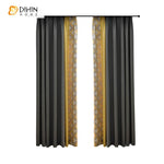 DIHIN HOME Nordic Geometric Window Curtain Spliced Curtains，Blackout Grommet Window Curtain for Living Room ,52x63-inch,1 Panel