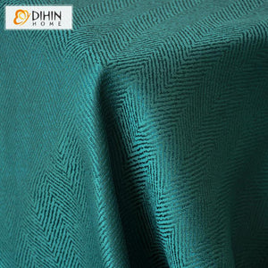 DIHIN HOME Nordic Modern Green Color Jacquard Curtain,Blackout Curtains Grommet Window Curtain for Living Room ,52x63-inch,1 Panel
