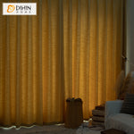 DIHINHOME Home Textile Modern Curtain DIHIN HOME Northern European Thickened Goose Yellow Curtains,Blackout Grommet Window Curtain for Living Room ,52x63-inch,1 Panel