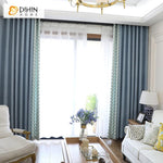 DIHIN HOME Nortic Geometry High Quality Spliced Curtains,Blackout Grommet Window Curtain for Living Room ,52x63-inch,1 Panel