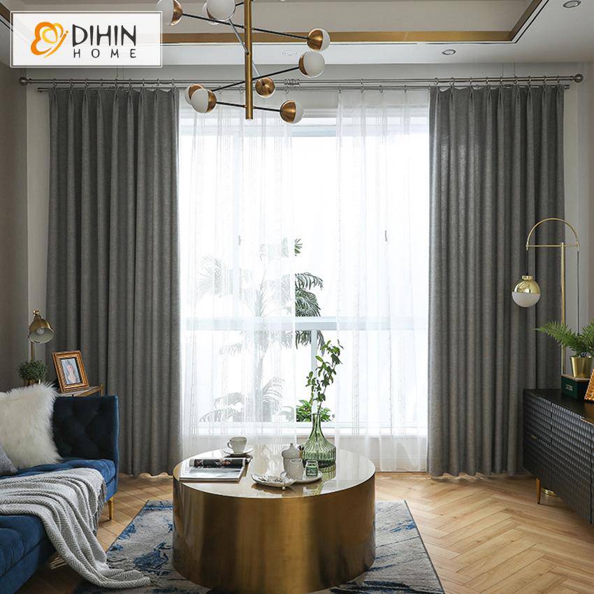 DIHIN HOME Nortic Style Grey Color Cotton Linen Fabric,Blackout Grommet Window Curtain for Living Room ,52x63-inch,1 Panel Roman Shades Curtains Window Blinds custom curtains blackout curtains curtains for living room sheer curtains curtain fabric linen curtains kitchen curtains velvet curtains pinch pleat curtains bay window curtains outdoor curtains pleated curtains floral curtains dining room curtains kitchen valances drapes for bedroom patio curtains nursery curtains grommet curtains