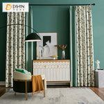 DIHIN HOME Pastoral American Green Leaves Printed,Blackout Grommet Window Curtain for Living Room ,52x63-inch,1 Panel