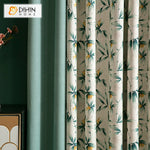 DIHINHOME Home Textile Modern Curtain DIHIN HOME Pastoral American Green Leaves Printed,Blackout Grommet Window Curtain for Living Room ,52x63-inch,1 Panel