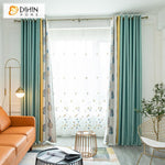 DIHIN HOME Pastoral Banana Leaves Printed Curtain ,Blackout Curtains Grommet Window Curtain for Living Room ,52x84-inch,1 Panel