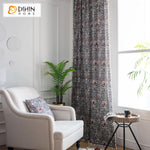 DIHIN HOME Pastoral Speical Flowers Curtains With Lace ,Blackout Grommet Window Curtain for Living Room ,52x63-inch,1 Panel